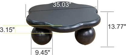 35" Cloud Coffee Table with 3 Ball Legs, Modern Minimalist Petal Center Table - Image 2