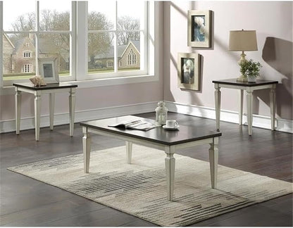 Bowery Hill 3-Piece Coffee Table Set, Antique White and Brown Finish, MDF and - Image 2