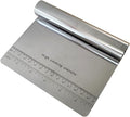 5.9" x 4.5" Dough Knife Stainless Steel Scraper, Graduated Dough Cutter, Integrated Handle, Baking Knives, Multi Functional Scraper, Kitchenware
