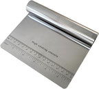 5.9" x 4.5" Dough Knife Stainless Steel Scraper, Graduated Dough Cutter, Integrated Handle, Baking Knives, Multi Functional Scraper, Kitchenware