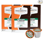Fresh Roasted Coffee, Organic Ethiopian Yirgacheffe | USDA Organic, Mold & Myco 3rd Party Tested, Kosher | 72 Pods for K Cup Brewers