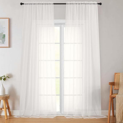 Extra Long Sheer Ivory Curtains by WelvetBLK