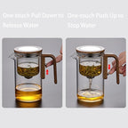 Enchanti Tea Pot, Witchcraft Magic Glass Teapot with Infuser Strainer and Lid for Loose Leaf Tea Herbal, Magnetic Water Separation Tea Maker Kettle Clear Enchantipot (600ml)