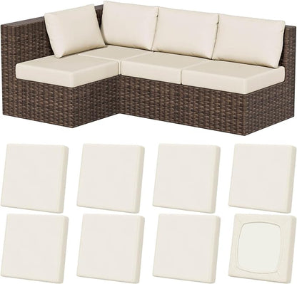 8Pcs Outdoor Cushion Covers, Stretch Patio Furniture Couch Chair Slipcovers | by VORSHAPE