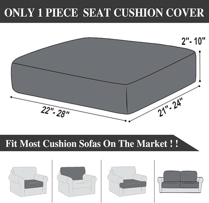 LA MEACK Couch Cushion Cover Seat Cushion Cover Stretch Armchair Cover Separate - Image 6