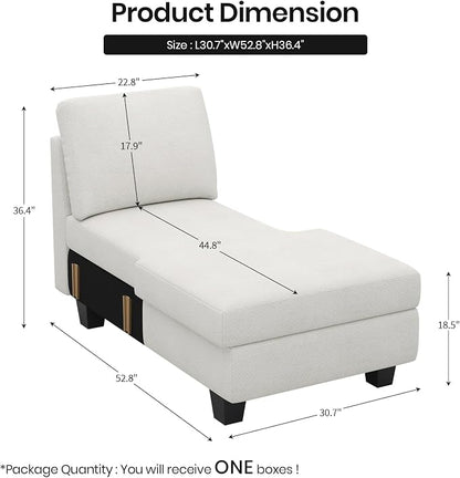 Belffin Sectional Storage Chaise Module - Image 3