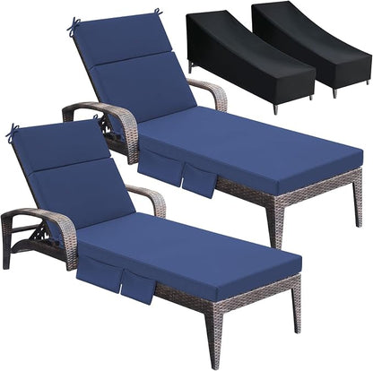 Patelai 2 Set Outdoor Chaise Lounge Cushions by Patelai