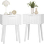 YMYNY Fluted Nightstand Set of 2, Small End Table, Modern Coffee Table by High-qualityhomefurnishing
