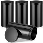 Patelai 4 Pieces Round Wide-mouth Leak Proof Plastic Container Jars with Lids for Travel Storage Makeup Beauty Products Face Creams Oils Salves Ointments DIY Making(32 Ounce,Pure Black)