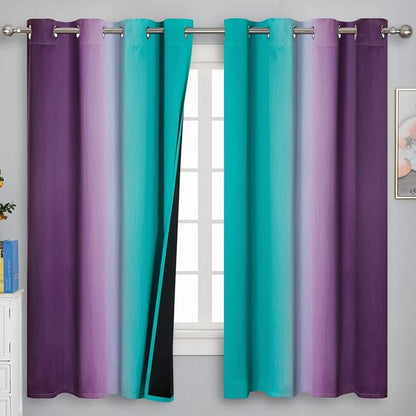 Ombre Teal and Purple Blackout Curtains by ESTELARTEXTILER