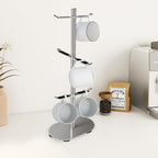 Mug Holder Tree, Coffee Cup Holder with 6 Hooks, Coffee Mug Rack, Metal Mug Tree for Counter, Mug Holder Stand Coffee Mug Hanger(Brushed Nickel)
