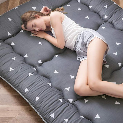 MAXYOYO Grey Triangle Japanese Floor Futon Mattress, Tatami Floor Mat Portable - Image 3