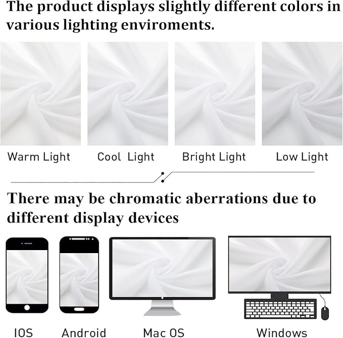 White Sheer Curtains 63 Inch Length 2 Pcs, Light Filtering Rod Pockets Window - Image 7