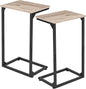 AMHANCIBLE C Shaped End Tables Set of 2, Couch Side Tables that Slide Under Sofa by AMHANCIBLE
