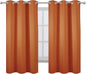 Orange Blackout Curtains 38 x 63 Inch Length/Set of 2 Curtain Panels/Thermal by Lemomo