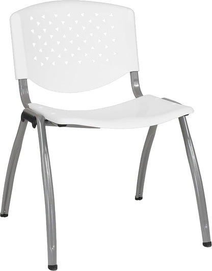 Flash Furniture HERCULES -5 Pack 880 lb. Capacity White Plastic Stack Chair | - Image 8