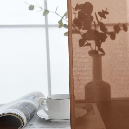 SpaceDresser Brown Sheer Curtains 4 Panels Rod Pocket Semi-Sheer Curtain 63 - Image 5