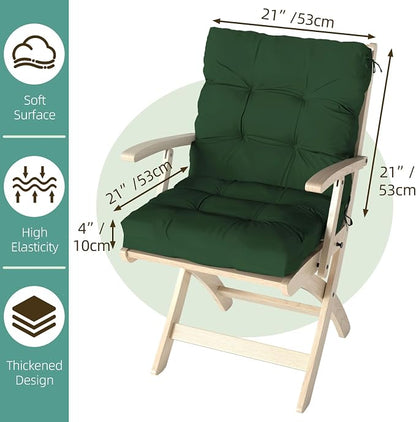 Outdoor Chair Cushions Set of 2, High Back Soft Seat Pad - Image 9