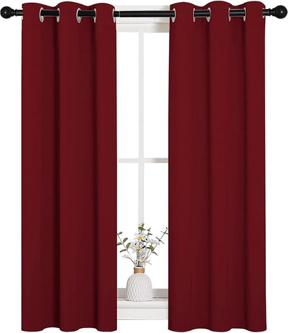 NICETOWN Christmas Burgundy Window Curtains Blackout Drapes, Thermal Insulated - Image 2