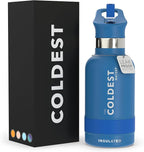 Coldest Insulated Water Bottle with Straw Lid - Stainless Steel Metal Insulated Bottle for Men & Women (Sailor Blue, 12 oz)