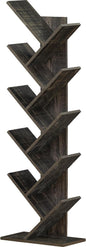 SHEEPAM 10 Tier Tree Book Shelf, Floor Standing Wood Bookshelf by SHEEPAM