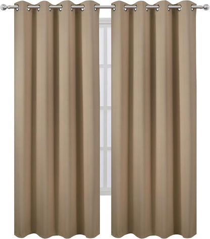 Blackout Curtains 52 x 108 inch/Natural Curtains Set of 2 Panels/Thermal - Image 2