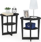 Furinno JAYA Side Table Set of 2, 2-Tier Round Modern End Table by Furinno-FitsYourSpaceFitsYourBudget
