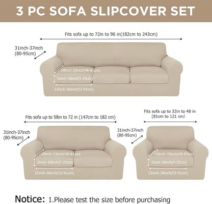 HunnmingRe Sofa Covers for 3 Cushion Couch Stretch Sofa and Loveseat Covers Set - Image 2