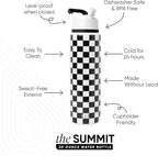 Simple Modern Water Bottle with Straw Lid | Vacuum Insulated Stainless Steel Metal Thermos | Reusable Leak Proof BPA-Free Flask for Sports Gym | Summit Collection | 30oz, Black and White Checkmate