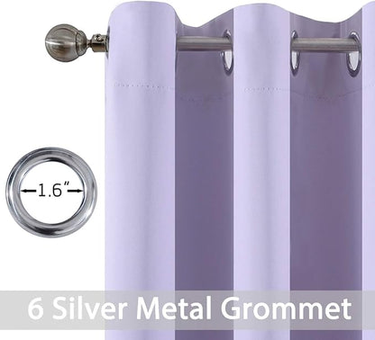 Yakamok Room Darkening Curtains 42x72 inch Length Lilac-Living Room | 2 panels - Image 2