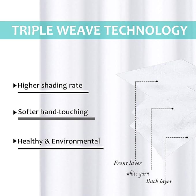 NICETOWN White 100% Blackout Lined Curtains, 2 Thick Layers Completely Blackout - Image 6