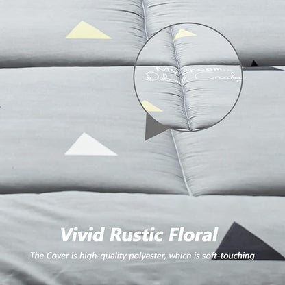 MAXYOYO Grey Triangle Futon Mattress, Padded Japanese Floor Mattress Quilted - Image 8