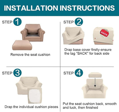 Turquoize 2 Piece Chair Covers for Living Room Armchair Couch Cover - Image 7