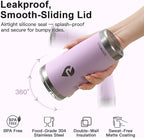 20 oz Coffee Tumbler - Insulated Stainless Steel Travel Mug for Hot/Cold, Spill Proof with BPA-Free Detachable Lid, Coffee Cup Fits Most Car holder, Includes Chic Stickers, Light Purple