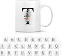 Retreez Initial A-Z Floral Botanical Bouquet Alphabet Monogrammed Monogram Mug 11 Oz Ceramic Tea Coffee Mugs - Appreciation Thank You Wedding Birthday Gifts for her friend coworker sister - T Initial