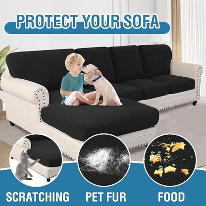 H.VERSAILTEX Sectional Couch Covers 8 Pieces Stretch Sofa Covers - Image 7