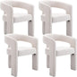 BESTANO Set of 4 Modern Linen Fabric Upholstered Dining Chairs by BESTANO