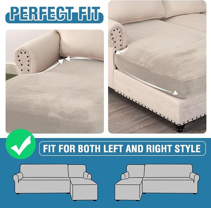 H.VERSAILTEX Velvet Stretch Individual Chaise Cover Sectional Couch Covers - Image 6