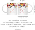 Andaz Press 11oz. Wedding Ceramic Coffee Tea Mug Gift, Fall Autumn Burgundy Orange Peach Flowers Roses Florals, Sister of the Groom, 1-Pack, Includes Gift Box