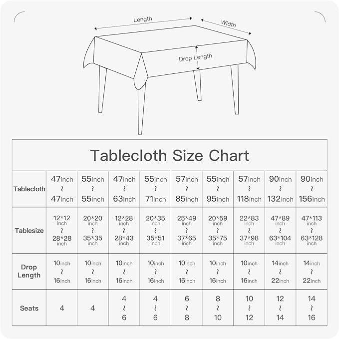 BALCONY & FALCON Round Tablecloth Washable Wrinkle Resistant and Water Proof - Image 6