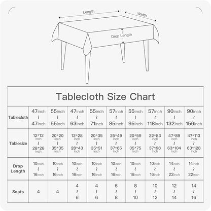 BALCONY & FALCON Rectangle Tablecloth Washable Wrinkle Resistant and Water - Image 6
