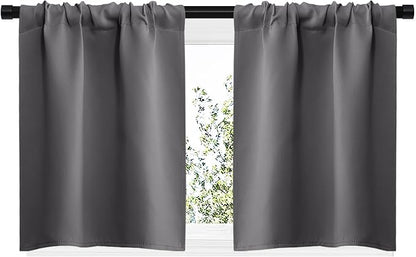NICETOWN Short Curtains, Home Decoration Thermal Insulated Rod Pocket Blackout - Image 2