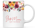 Andaz Press 11oz. Wedding Ceramic Coffee Tea Mug Gift, Fall Autumn Burgundy Orange Peach Flowers Roses Florals, Step Mom of the Bride, 1-Pack, Includes Gift Box