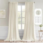 MIULEE Beige White Back Tab Blackout Curtains 52x108 Inch Long 2 Panels Set | by MIULEE