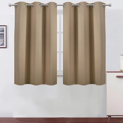 Natural Blackout Curtains/38 x 54 Inch/Set of Two Panels Grommet Living Room by Lemomo