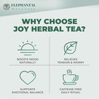 Elephantal Wellness Premium Joy Herbal Tea | Mood & Emotional Balance Support with St. John’s Wort, Kava, Ginkgo & Lavender | Handmade, Non-GMO, Caffeine-Free Loose Leaf Blend, 2oz, 20 Servings