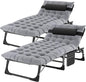 ABORON 2PK Chaise Lounge Chair, 5 Positions Padded Outdoor Tanning Chair by ABORON