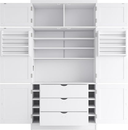 VilroCaz 80.1'' Tall Freestanding Kitchen Pantry Storage Cabinet Cupboard - Image 6