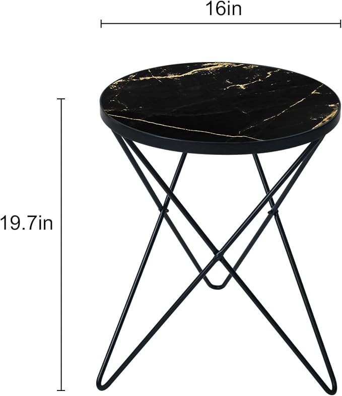 HLR Modern Round Side Table, End Table - Image 2