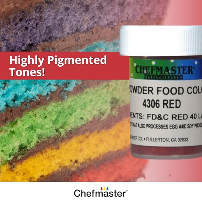 Chefmaster Orange Dry Powder Candy Color | Vibrant Shades | Chocolate, Macarons, Fondant | Decorating | Professional-Grade Dye | Easy-to-Use | Manufactured in USA | 3 grams